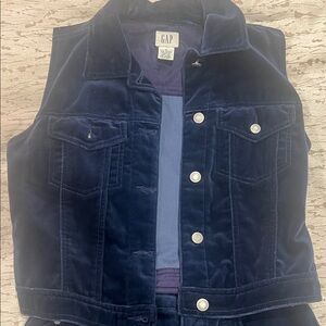 GAP women Dark Blue Velvet Vest